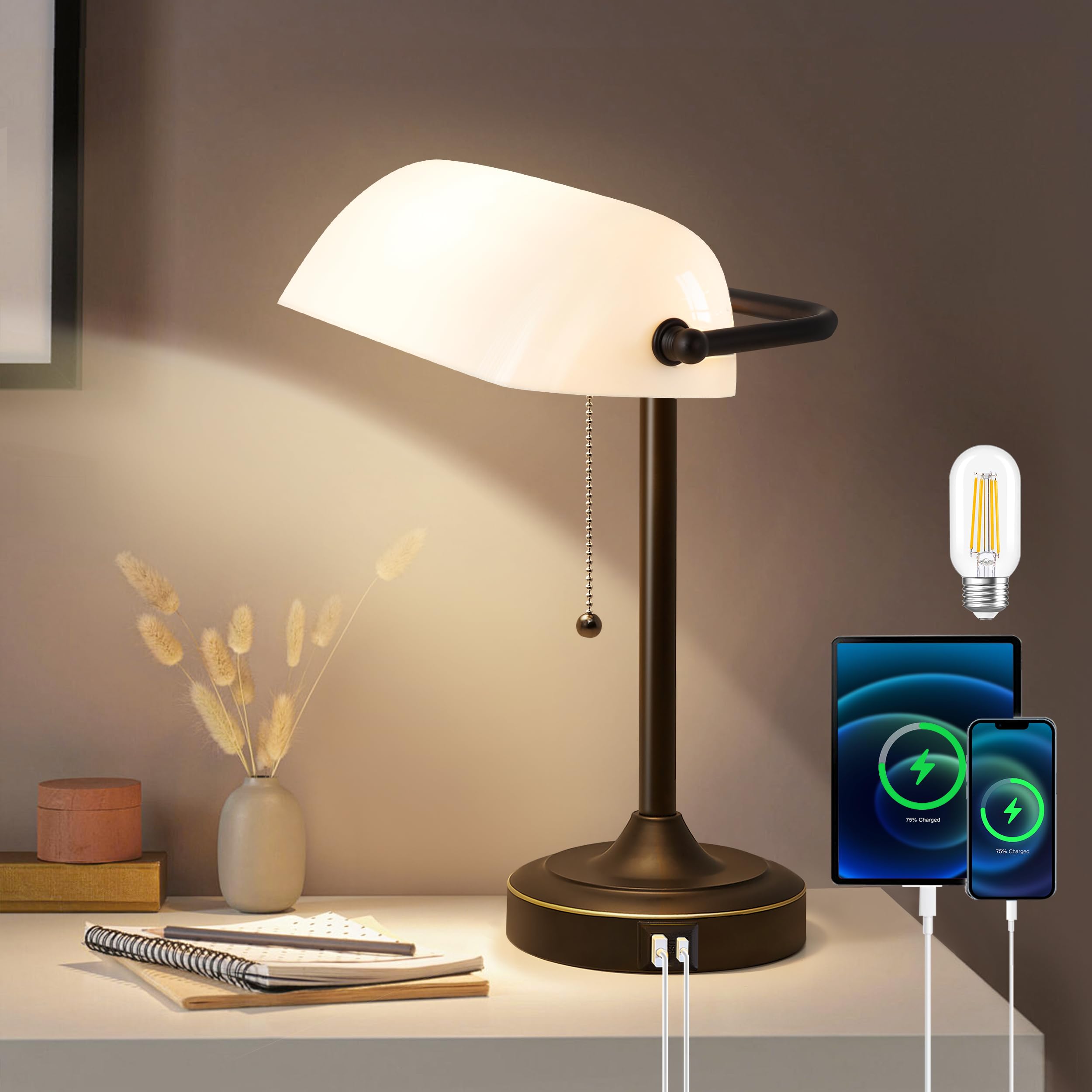 TOSHIBA LIGHTNER-6 Desk Lamp レトロポップ Vintage Desk Lamp Bankers Lamp - Plastic Lampshade Black Retro